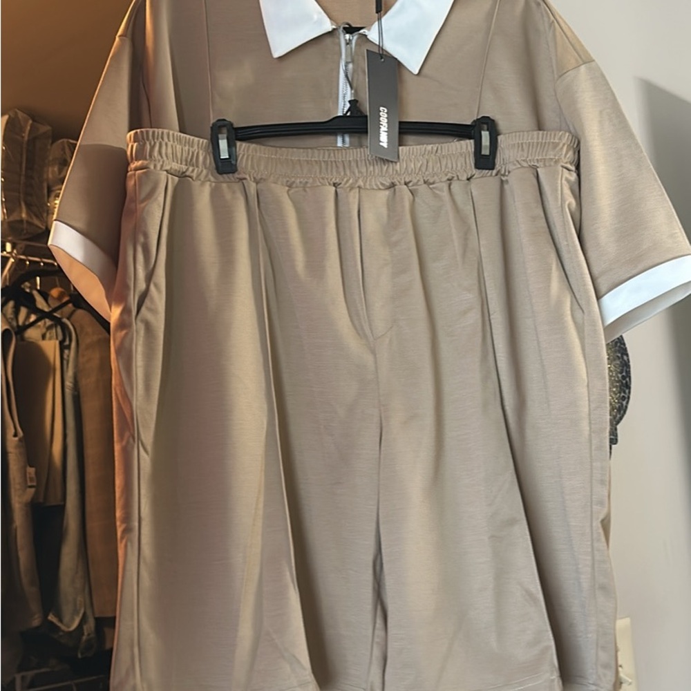 Men's Tan Two-Piece Set